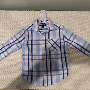 Tommy Hilfiger Pink & Blue Plaid Button-Down Shirt